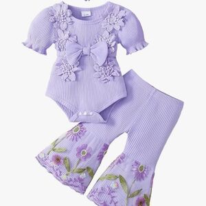 Adorable Purple Baby Outfit with Matching Head Band